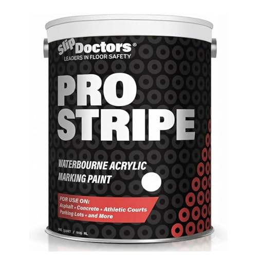 Pro Stripe Line Marking Paint – Courts, Parking Lots & Surface Restoration - (White, 1 Quart)