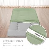 100% Cotton Floor Futon Mattress Cover (Only Cover), Soft Skin-friendly Washable Zippered Futon Cover for Traditional Japanese Floor Futon Mattress, Tatami Mattress Cover Dustproof Cover (Full, Green) - Image 3