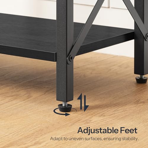 Image of HOOBRO 10 Gallon Aquarium Stand, 3-Tier Fish Tank Stand with Storage, Reptile Turtle Tank Stand with Metal Frame, 20.5 inch L x 11 inch W , Black BB52FT01