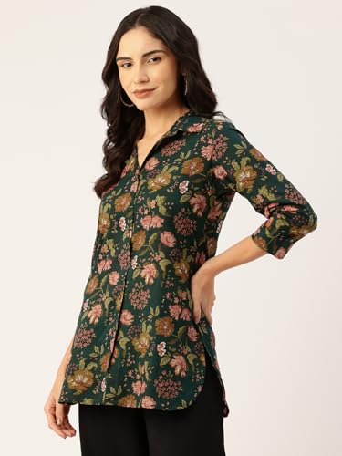 Image of feranoid Classic Collared Cotton Shirt with 3 /4 Sleeve for a Timeless Casual Look