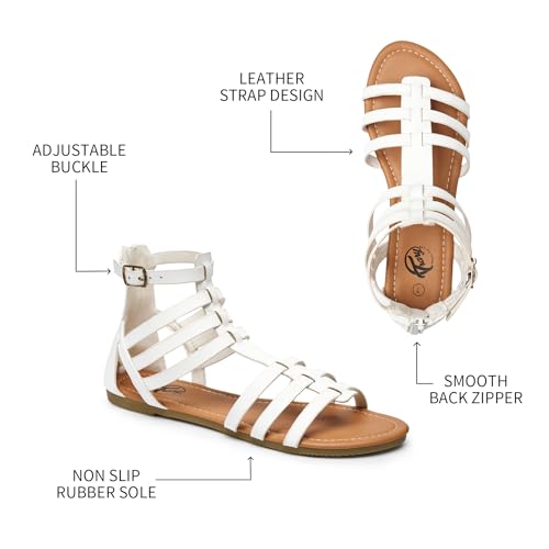 Image of Trary Women's Sandal, Comfortable Gladiator Sandals Ankle Strap Flats Sandalias Para Mujer Beach Sandals Wide Width Open Toe Cross Strappy Sandals for Women Dressy Summer
