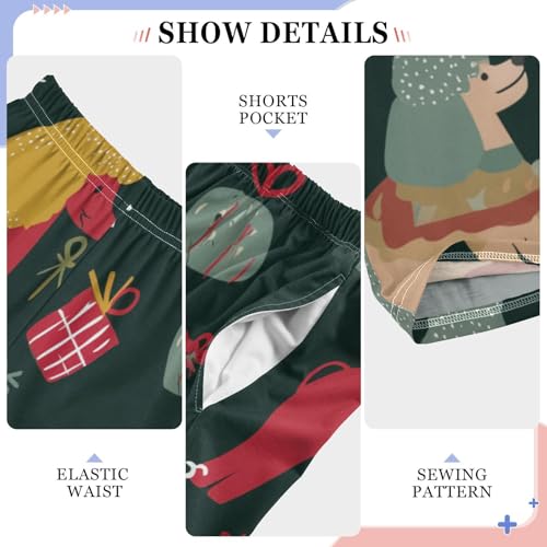 ZZXXB Xmas Poodle Boys Long Pants Soft Trousers Elastic Waist Kids Lounge Bottoms with Pockets S-XL4