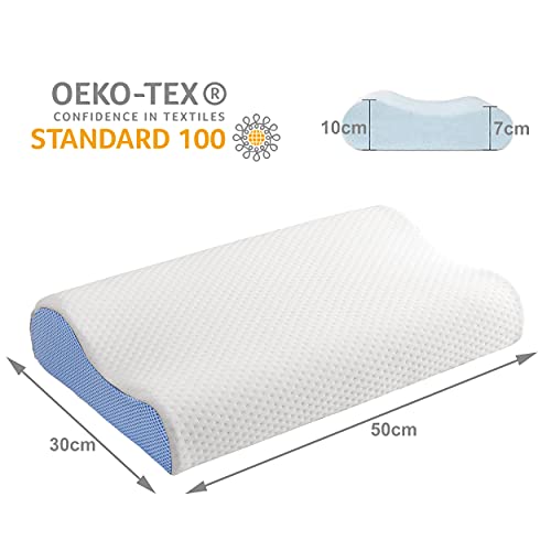 Livingful Premium Traagschuim Hoofdkussen • Hoofdkussen Nekklachten • Orthopedisch Traagschuim Hoofdkussen • Ergonomisch Hoofdkussen als Ideale Neksteun • Memory Foam Pillow • Slaapkussen • Kussen Tegen Slaap en Nekklachten • Voor Hoofd, Nek en Schouders • Medium • Comfort • Zacht • OEKO-TEX Standard100 (50x30x10cm) - Image 5