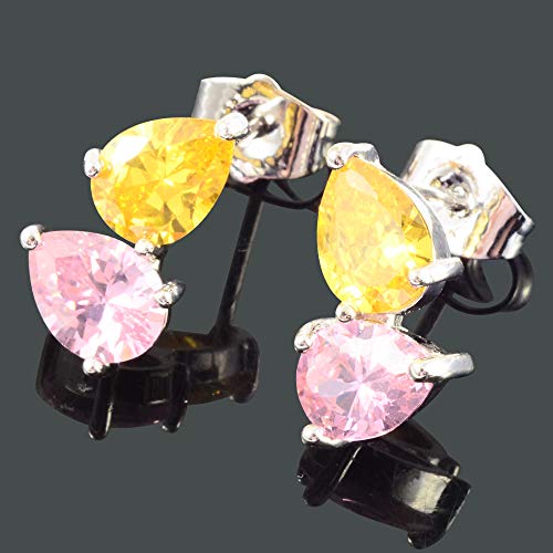 Orecchini con borchia RIZILIA con pera CZ tagliata...