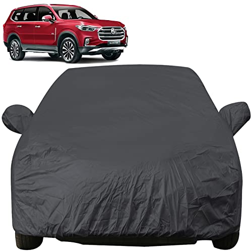 Image of Autofact Car Body Cover with Mirror Pockets Compatible for MG Gloster (Triple Stitched, Bottom Fully Elastic, Dark Grey)