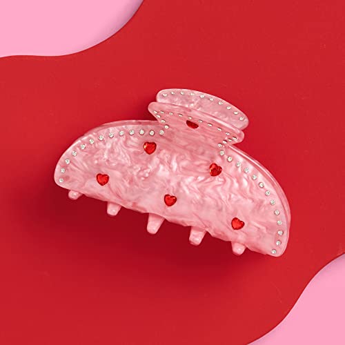 Xo, Fetti Heart Claw Clip, Pink Acrylic Hair Clip | Bachelorette Goodie Bag, Bday Accessory, Valentines Party, Bridesmaid Gift #TOP26