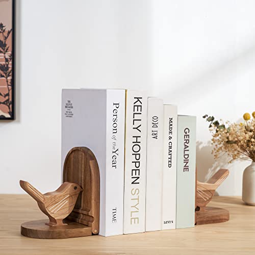 Book Ends Decorative Handmade Wooden Book Stopper Book Holders, Vintage Bookends For Shelves Girls Bookends, Bird Bookends Harry Potter Nursery Bookends #TOP5
