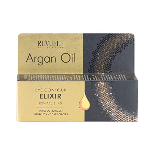 Tres paquetes de aceite de argán Revuele para contorno de ojos Elixir 25 ml