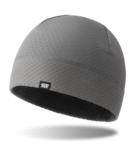 THINDUST Winter Thermal Skull Cap for Men Women - Warm ​Breathable Running Cycling Skiing Outdoor Helmet Liner Beanie Grey