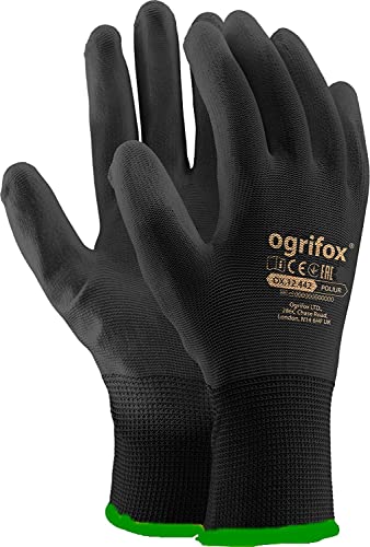 24 pares nueva negro revestimiento de seguridad guantes de trabajo jardín Grip para hombre constructores jardinería Cover