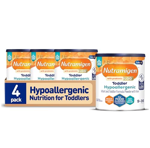 Enfamil Nutramigen Hypoallergenic Toddler Formula with Iron, Lactose Free, Colic Relief from Cow's Milk Allergy Starts in 24 Hours, Brain Building DHA, 12.6 Oz Can, 6 Count