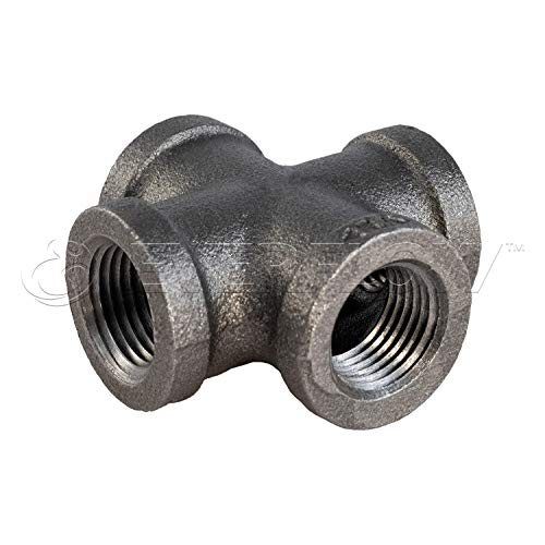 Everflow Supplies Bmcr0114 Black Malleable Cross Fitting, 1-1/4" #TOP2