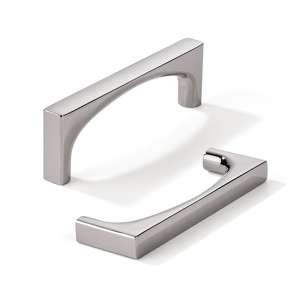 khtumeware 10 Pack Solid Handles 3-Inch(76mm) Polished Nickel Cabinet Pulls,Heavy Duty for Kitchen Cabinets, Cupboards, Drawers and Bathroom Hardware