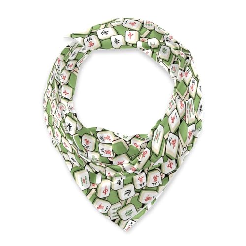 Mahjong Chinese Green Square silk head hair scarf 35 inch silk scarf warm neck scarves for women for evening bufandas para mujer elegantes