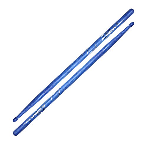 Zildjian 5A Hickory Drumsticks - Wood Tip - Blue