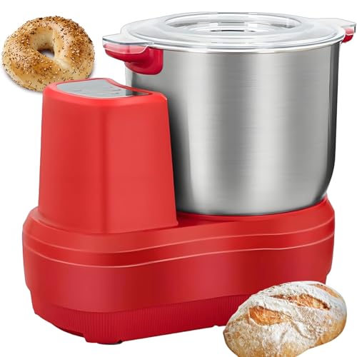 GmpTzitzith Batidora Amasadora Eléctrica 150W 10L con Función de Fermentación, Recipiente de Acero Inoxidable, Ideal para Familias