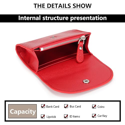 Leather Wallet Women,Womens Bifold Wallet Small Leather Wallet Compact Wallet Id Wallet For Women Womens Wallets Large Capacity (Red) (red)3