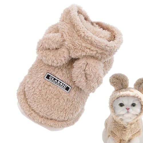 Bexdug Sweat à capuche d'hiver pour chien | Pull d'hiver doux pour chat – Sweat à oreilles de lapin mignon pour petit chien, manteau chaud pour chiens, costume pour animal de compagnie