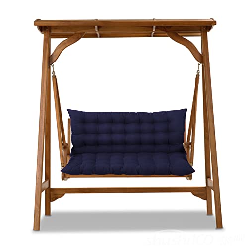 Coussins de banc de jardin bleu marine à dossier haut avec rembourrage ergonomique de 8 cm