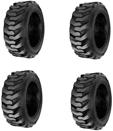 HORSESHOE 4 NEW 10-16.5 / 10x16.5 R-4 14PR SKID STEER TIRES w/Rim-Guard-Wall LRG Heavy Duty NHS 265/70-16.5 (10-16.5 14Ply)