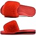 ONCAI Chaussons Femme Confort Peluche Claquette Bout Ouvert Pantoufles Avec Support de Voûte plantaire Tapis de Yoga Fourré Sandales Rouge Taille 39