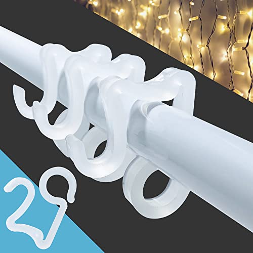 CREPRO Christmas Light Hooks Weatherproof Plastic Clip Hooks for Christmas Decoration String Lights, Holiday Light Clips Mini Gutter Hang Hooks for Party New Year Christmas Decoration(Large100)