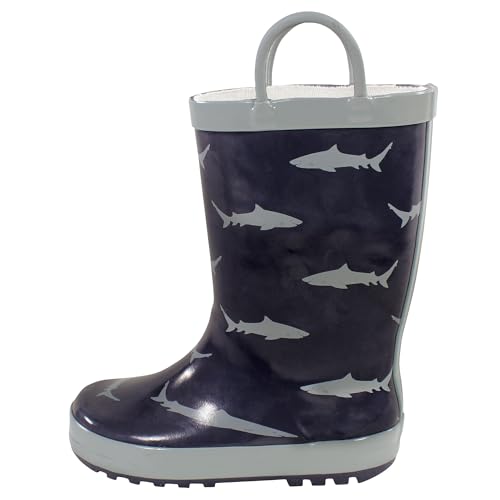 Hudson Baby Unisex Rain Boots, Sharks, 3 Youth