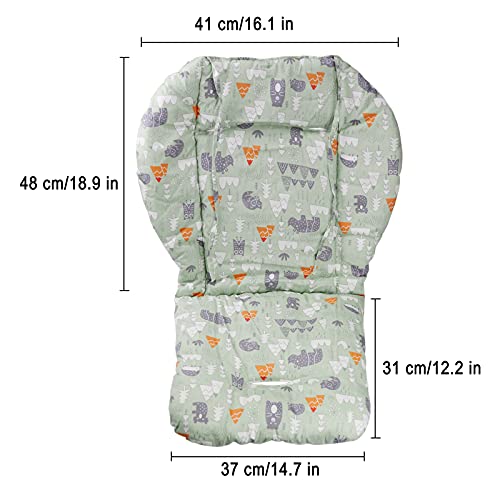 Image of High Chair Cushion, High Chair Cover Pad, High Chair Pad Cover, Light and Breathable, Soft and Comfortable, Make The Baby Sit More Comfortable (Green Animal Print)