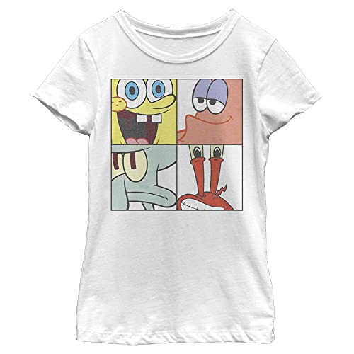 Nickelodeon Spongebob Squarepants 4 Square Close Girls Short Sleeve Tee Shirt