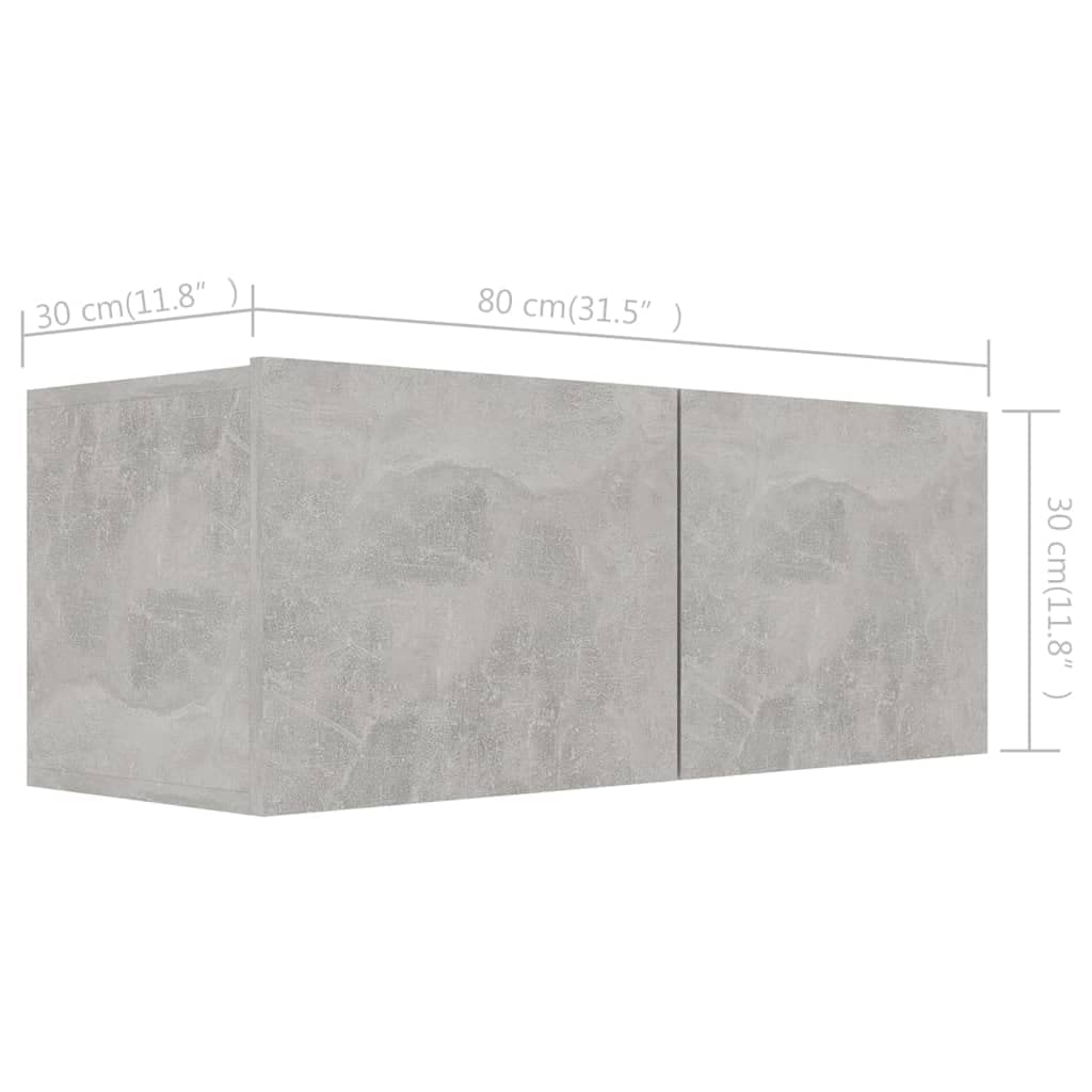 Set di Mobili Porta TV in Legno Multistrato Grigio Cemento con 6 pezzi, Supporto Parete e Mensole, Scaffale con Cassetti e Ripiani, Base e Consolle per Soggiorno