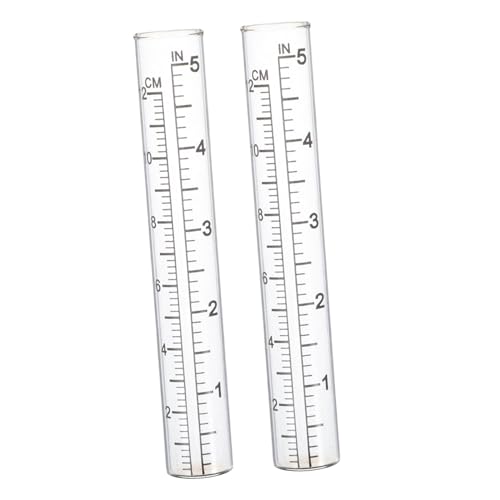 Abaodam Rain Gauge Replacement Tubes 2pcs Glass Tube Rain Measure Gauge for Yard Garden Outdoor Use
