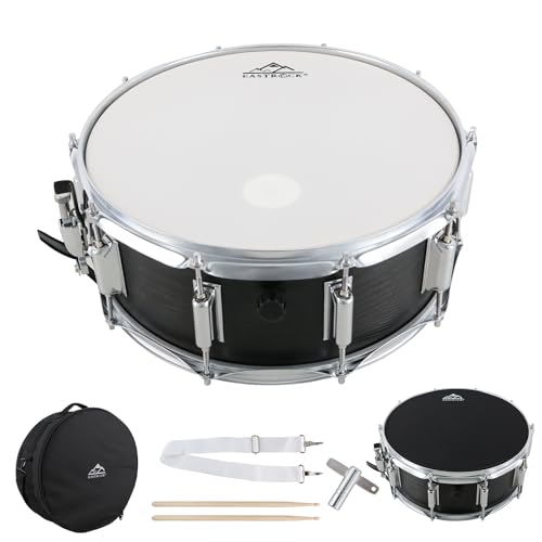 EASTROCK Snare Drum 14X5.5 Inches for Student Beginners with Gig Bag, Drumsticks, Drum Keys, Coated...