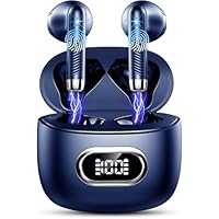 Cuffie Bluetooth, senza fili, Bluetooth 5.3, auricolari con 4 HD Mic, 2025, senza fili, 42 ore, ENC, cancellazione del rumore, bassi profondi, IP7, impermeabili, indicatore LED blu