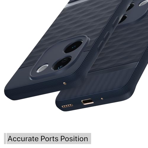 Image of Pikkme Back Cover for Vivo T3 Pro 5G / iQOO Z9s Pro 5G Camera Protection 3D Hexa Cube Design Silicone Protective Bumper Case (Blue)