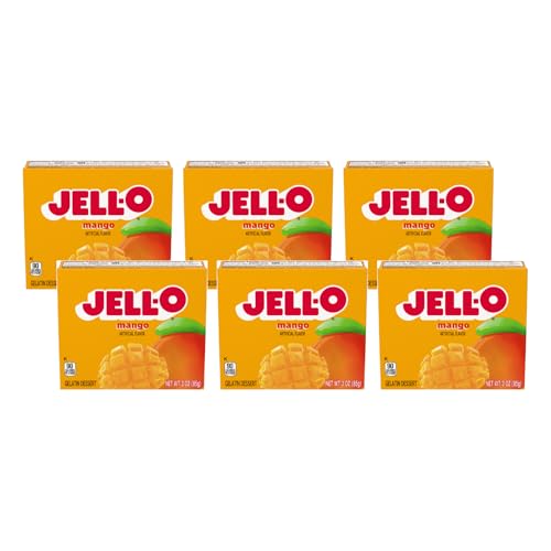 Jell-O Mango Gelatin Mix 3 Ounce Box (Pack of 6)