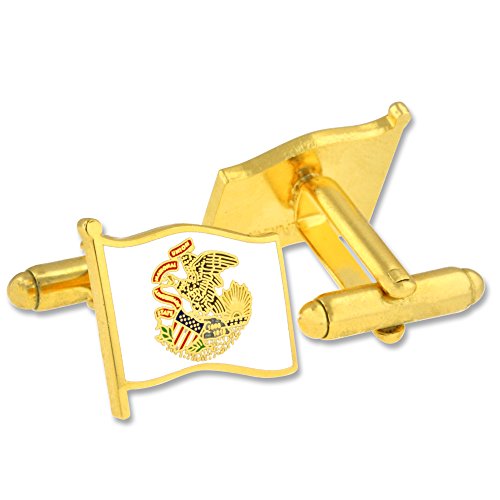 PinMart State of Illinois Flag Cufflink Set2