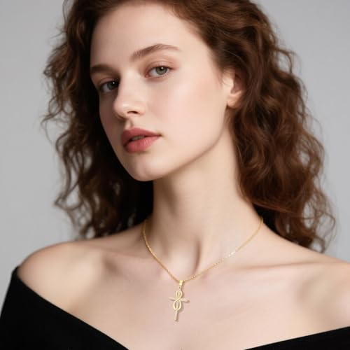 Cross Necklace 14K Gold Cross Necklaces for Women Twisted Cross Infinity Open Loop Pendant Necklace for Womens Religious Jewelry2