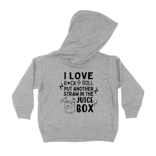Rock and Roll Juice Box Kids Hoodie Sweatshirt Toddler 2T Heather Grey