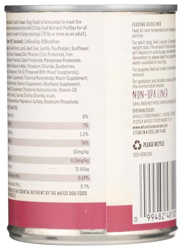Image of Whole Paws, Wet Dog Food, Beef & Lentil Feast, 13.2 Ounce