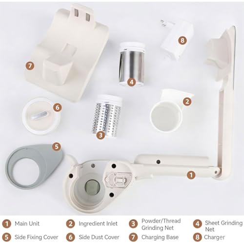 Rallador eléctrico inalámbrico para queso manual miniatura 7