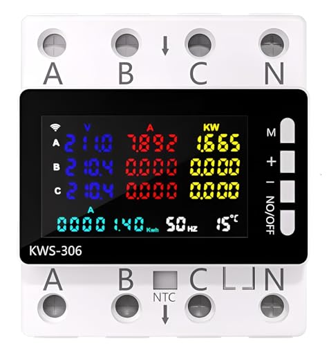 Image of XPR3SS 80Amp KWS-306WF Three Phase Energy Meter With Auto Reconnect WIFI Smart Switch Circuit Breaker KWh Power Meter Timer Relay Remote Control Over Voltage Under Voltage Over Current Surge Protector