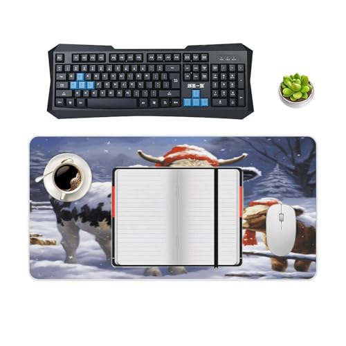 Christmas Snow Cow Desk Pad con Base de Goma Grande 60x30 cm miniatura 4