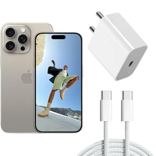 Image of The Black Store Original 20W USB Type C to C Charging Adaptor & Cable for iPhone 15 /15Pro /15 Pro Max / 15+ 20 Watt Charger,White