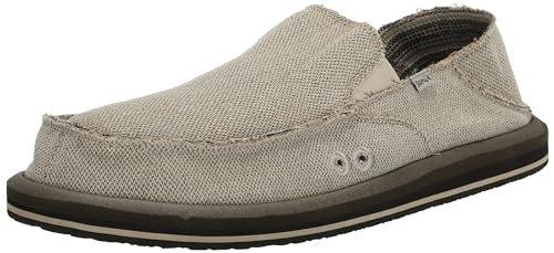 Sanuk Mens Donny Hemp 2 Tone | Mens Shoes | Slip On Shoes for Men | Men's Slip-on Loafers | Memory Foam Footbed