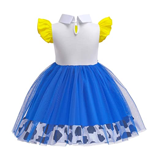 Lito Angels Cowgirl Costume Fancy Tulle Dress Cotton Outfit for World Book Day Kids Girls Age 2-3 Years Blue 347 (Tag Number 110) - Image 2