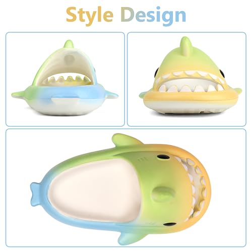 Image of Kids Shark Cloud Slides | Toddler Boys Girls Shower Slippers | Boys Girls Cute Cartoon Fish Flip Flops | Beach Pool Home Sandals | Quick Dry Non-Slip