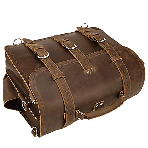 Travel Duffle Bag Luggage Bag Retro Backpack Leather Travel Shoulder Bag Laptop Computer Bag for Men and Women,Brown-41 x 20 x 29cm4