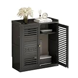 Drahtloser Router-Gehäuseschrank mit 2 Regalen, freistehender Modemständer für Home Office, belüfteter Medienkonsolen-Organizer für Kabelmanagement, platzsparende Dekor-Speichereinheit für modernes Le