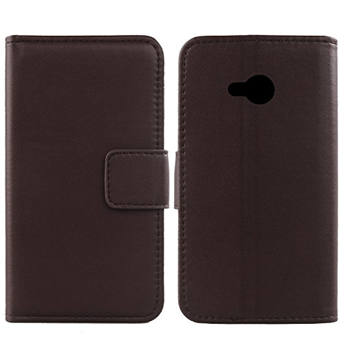 Gukas Design Genuino Cuero Case para HTC U Play U-2u 5.2' Flip Billetera Funda Autentico Ranuras Tarjetas Piel Premium Cover (Marron Oscuro)