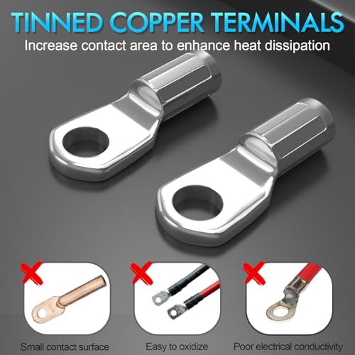 EZGO Battery Cables, Golf Cart Wiring Kit for TXT 1994-UP 36V and 48V, 4 Gauge 7 PCS Pure Copper AC/DC Wire Kits